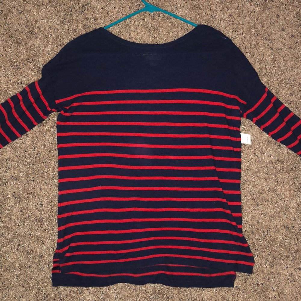 Old Navy Blue and Red Striped Sweater